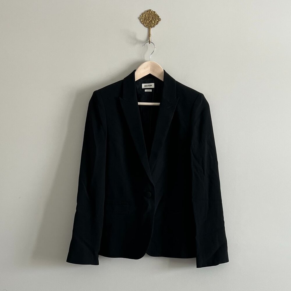 Zadig & Voltaire Deluxe Black Blazer | FR 38 US 6 | Designer Tailored Jacket